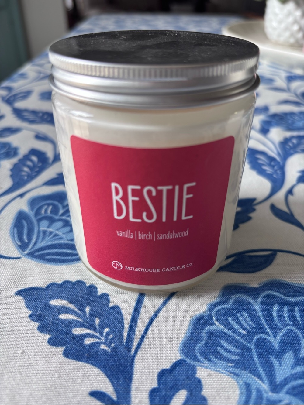 BESTIE Vanilla Birch Sandalwood Scented Candle - Pink Label